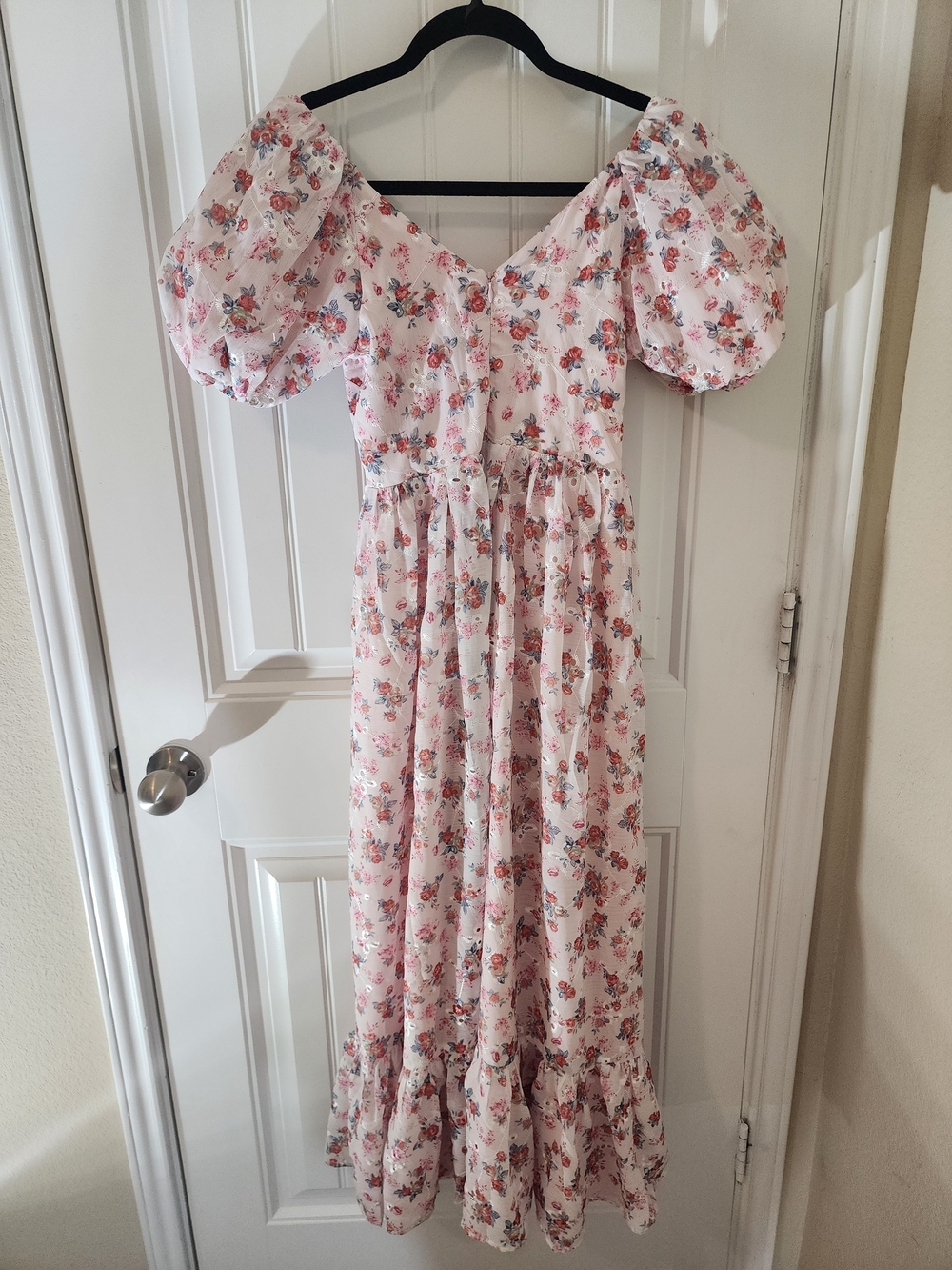 Alamour The Label Jaida Floral Maxi Dress Pink XS NWT Puff Sleeve Cottagecore - Picture 3 of 16